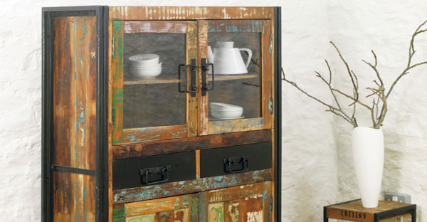 Industrial/ Reclaimed Wood Display Cabinet