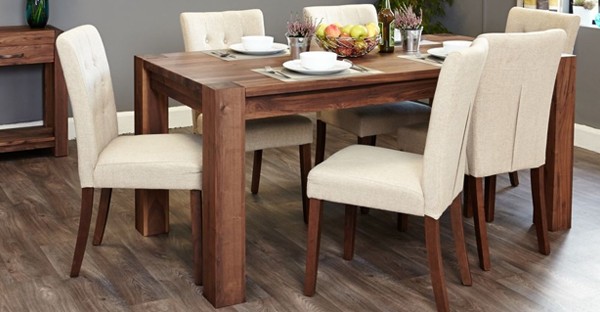 Walnut/ Dark Wood Dining Set