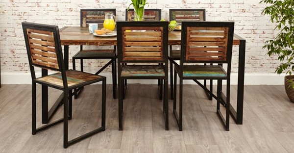 Industrial/ Reclaimed Wood Dining Set