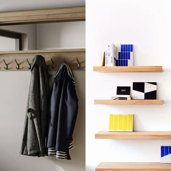 Coat Rack and Wall Shelves